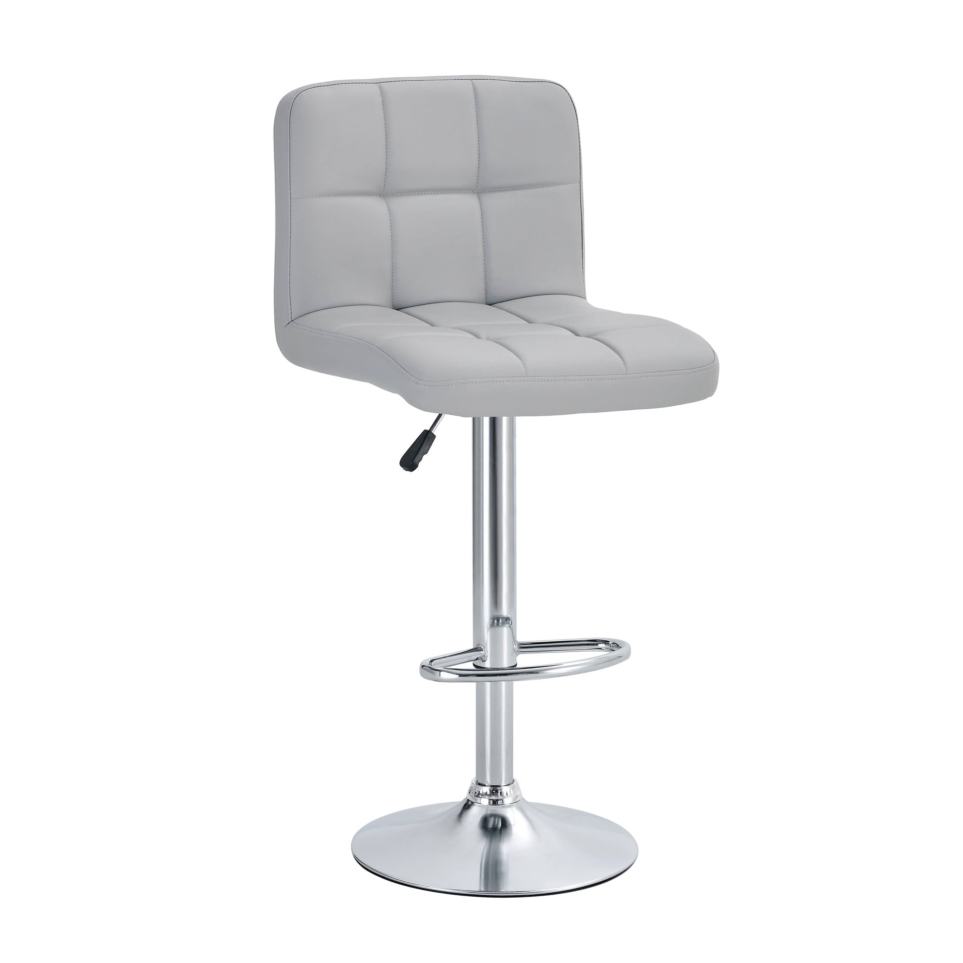 Finesse Decor Mirage Couture Gray and Chrome Bar Stool - Set of 2