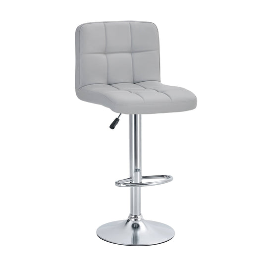 Finesse Decor Mirage Couture Gray and Chrome Bar Stool - Set of 2