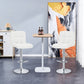Finesse Decor Mirage Couture White and Chrome Bar Stool - Set of 2