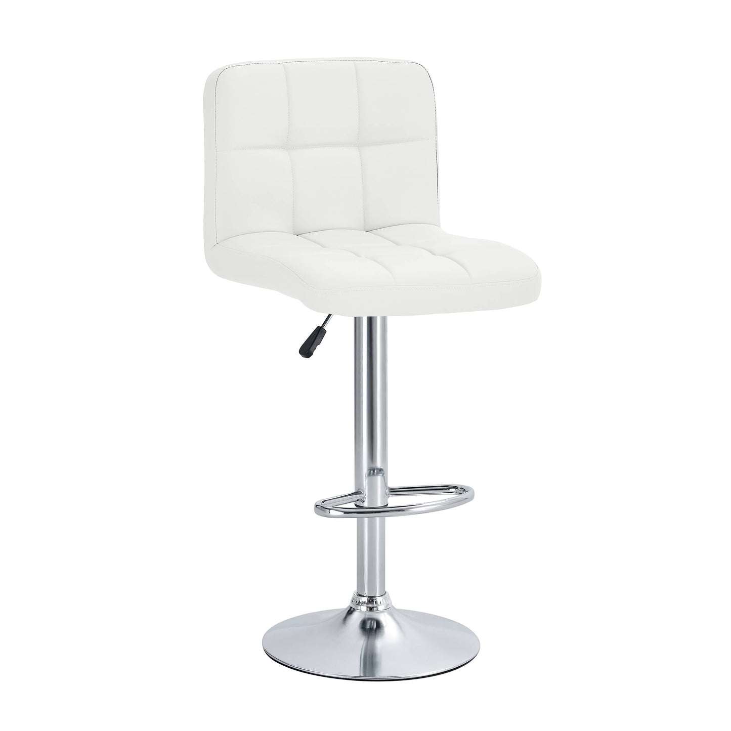 Finesse Decor Mirage Couture White and Chrome Bar Stool - Set of 2