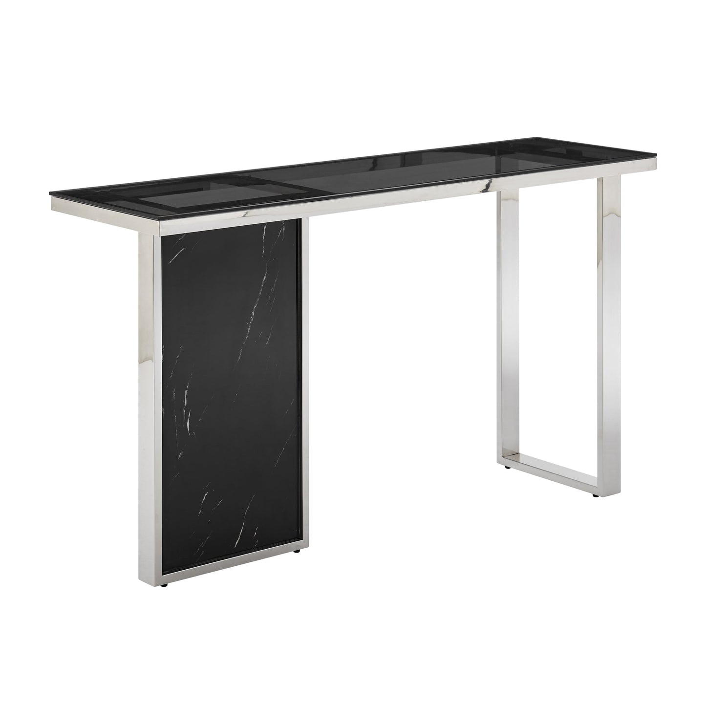 Finesse Decor Monolith Chic Black Marble Console Table