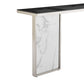 Finesse Decor Monolith Chic White and Black Marble Console Table