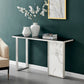 Finesse Decor Monolith Chic White and Black Marble Console Table
