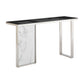 Finesse Decor Monolith Chic White and Black Marble Console Table