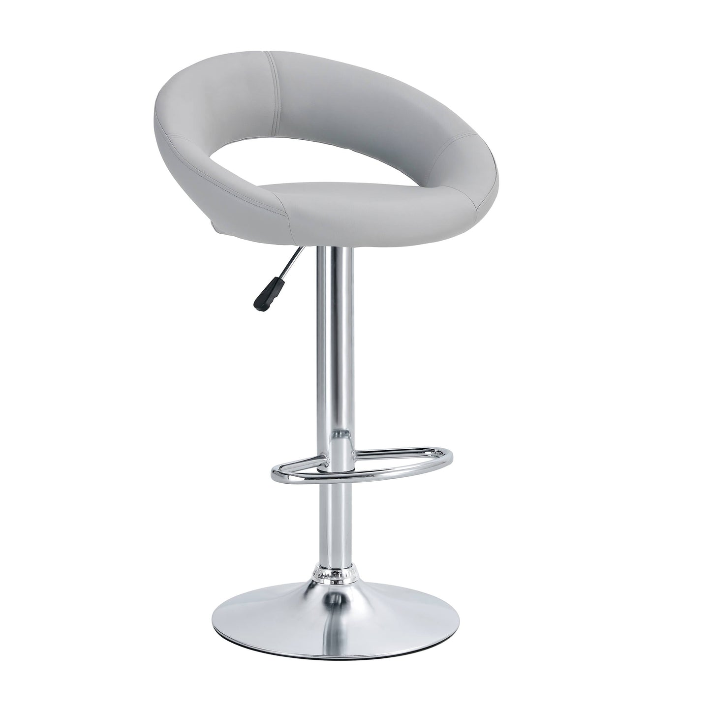 Finesse Decor Opulent Orbit Chrome and Gray Swivel Bar Stool - Set of 2