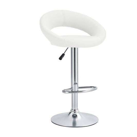 Finesse Decor Opulent Orbit Chrome and White Swivel Bar Stool - Set of 2