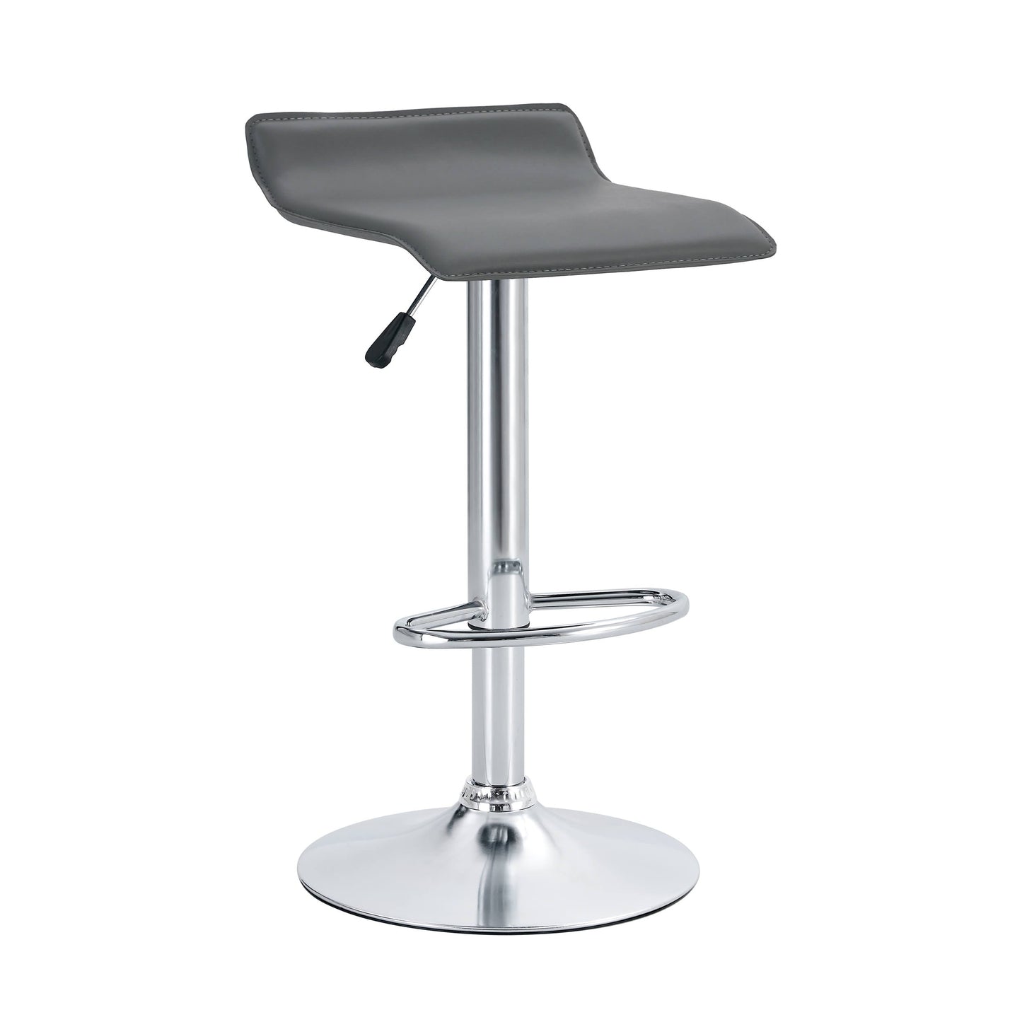 Finesse Decor Zenith Chrome Elegance Gray Counter Stools - Set of 2