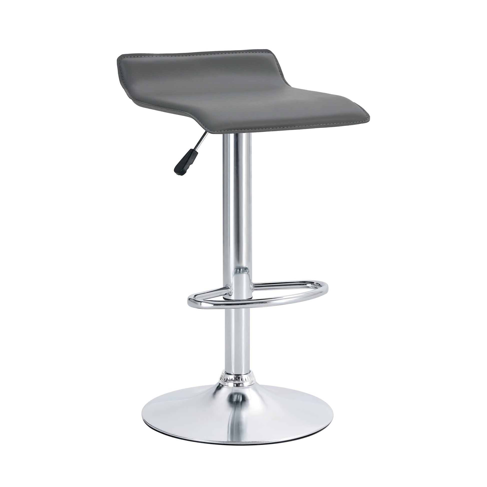 Finesse Decor Zenith Chrome Elegance Gray Counter Stools - Set of 2