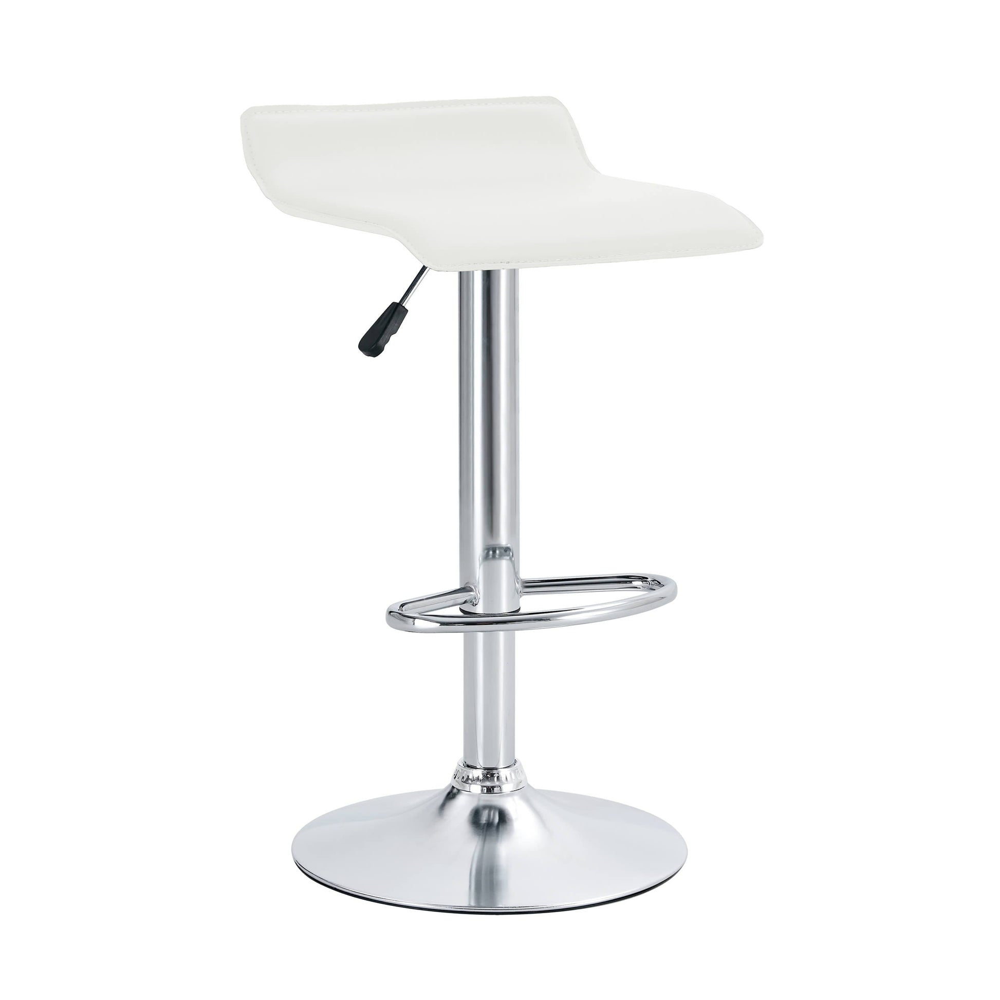 Finesse Decor Zenith Chrome Elegance White Counter Stools - Set of 2