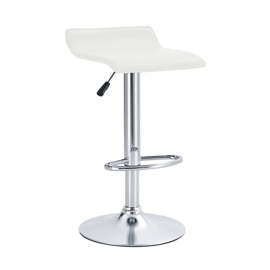 Finesse Decor Zenith Chrome Elegance White Counter Stools - Set of 2