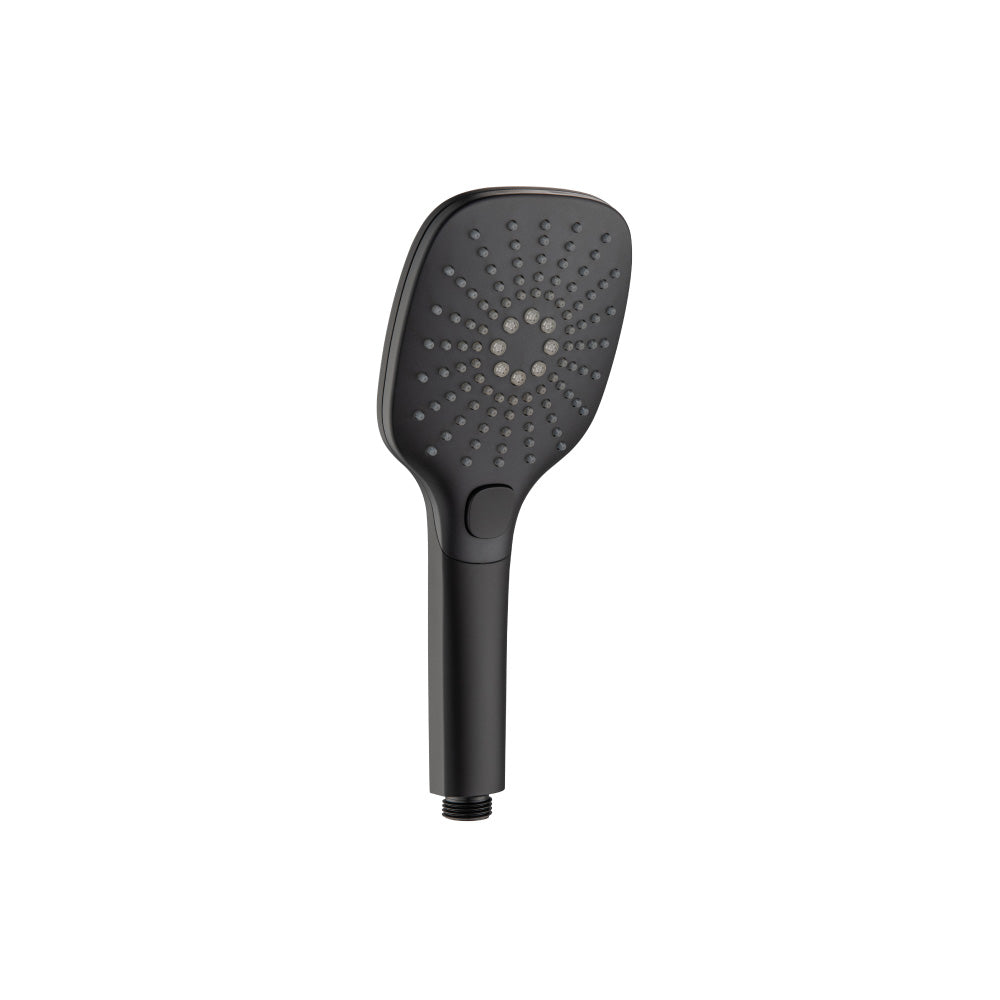 Flusso Faucets 125mm Matte Black 3-Function ABS Hand Held Shower Head