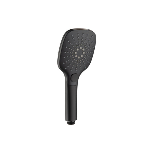 Flusso Faucets 125mm Matte Black 3-Function ABS Hand Held Shower Head