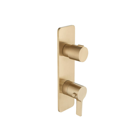Flusso Faucets 3/4" Brushed Bronze PVD Thermostatic Shower Valve & Trim - 2 Output (260.2740BB)