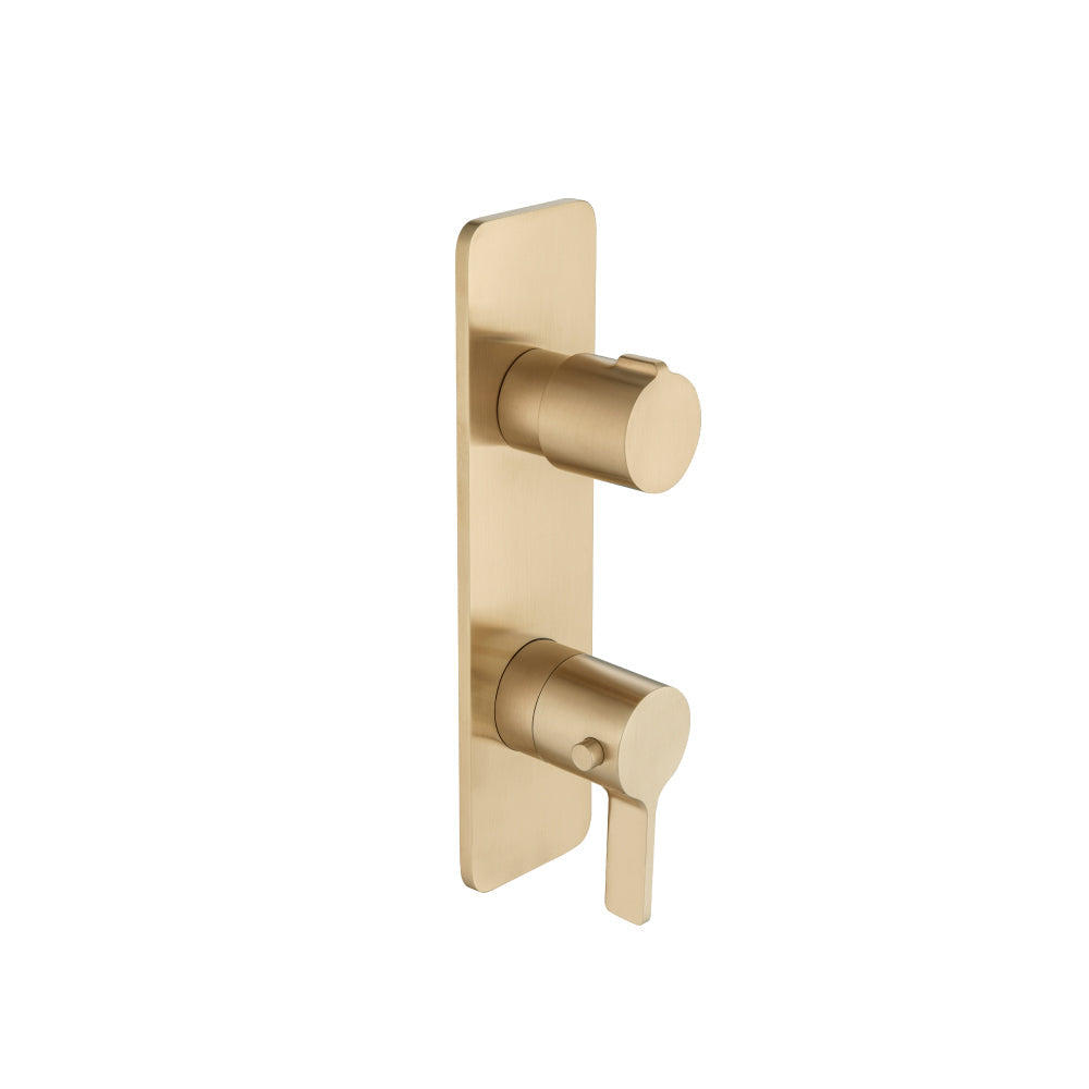 Flusso Faucets 3/4" Brushed Bronze PVD Thermostatic Shower Valve & Trim - 3-Output