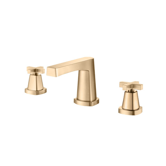 Flusso Faucets 8" Brushed Bronze PVD Widespread Three Hole Two Handle Bathroom Faucet
