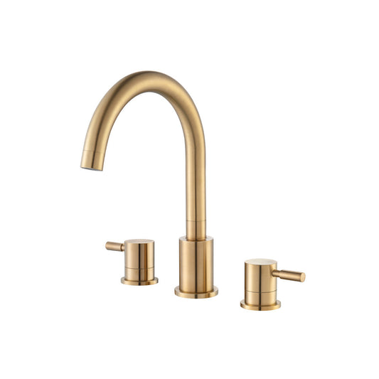 Flusso Faucets Brushed Bronze PVD 3 Hole Deck Mount Roman Tub Faucet