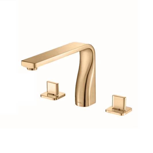 Flusso Faucets Brushed Bronze PVD 3 Hole Deck Mount Roman Tub Faucet
