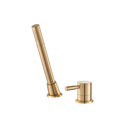 Flusso Faucets Brushed Bronze PVD Deck Diverter With Holder & Hose