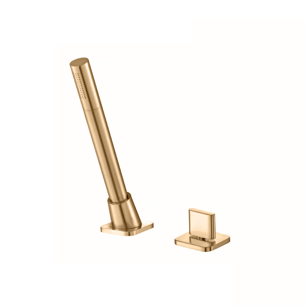 Flusso Faucets Brushed Bronze PVD Deck Diverter With Holder & Hose