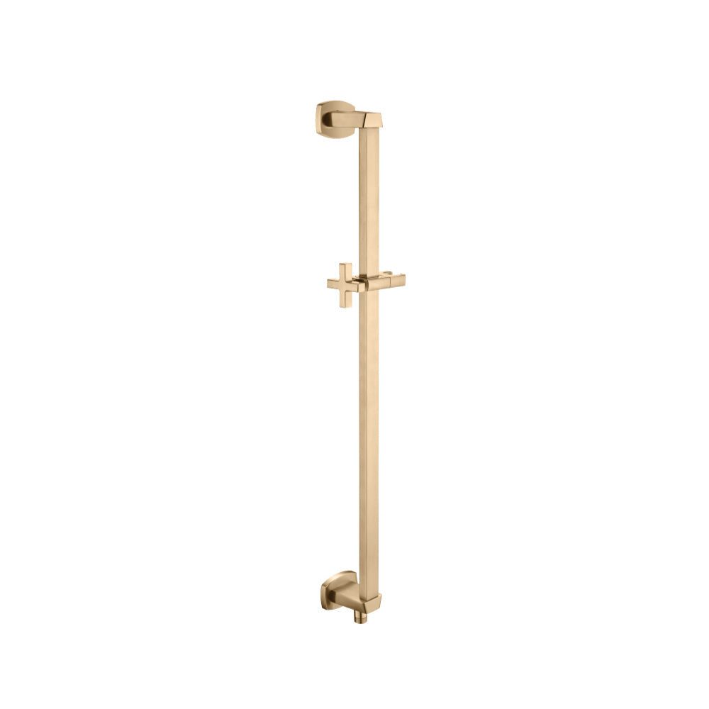 Flusso Faucets Brushed Bronze PVD Shower Slide Bar With Integrated Wall Elbow