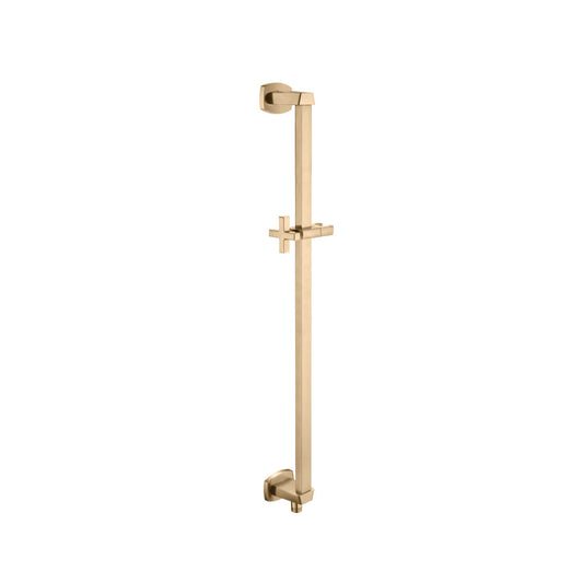 Flusso Faucets Brushed Bronze PVD Shower Slide Bar With Integrated Wall Elbow
