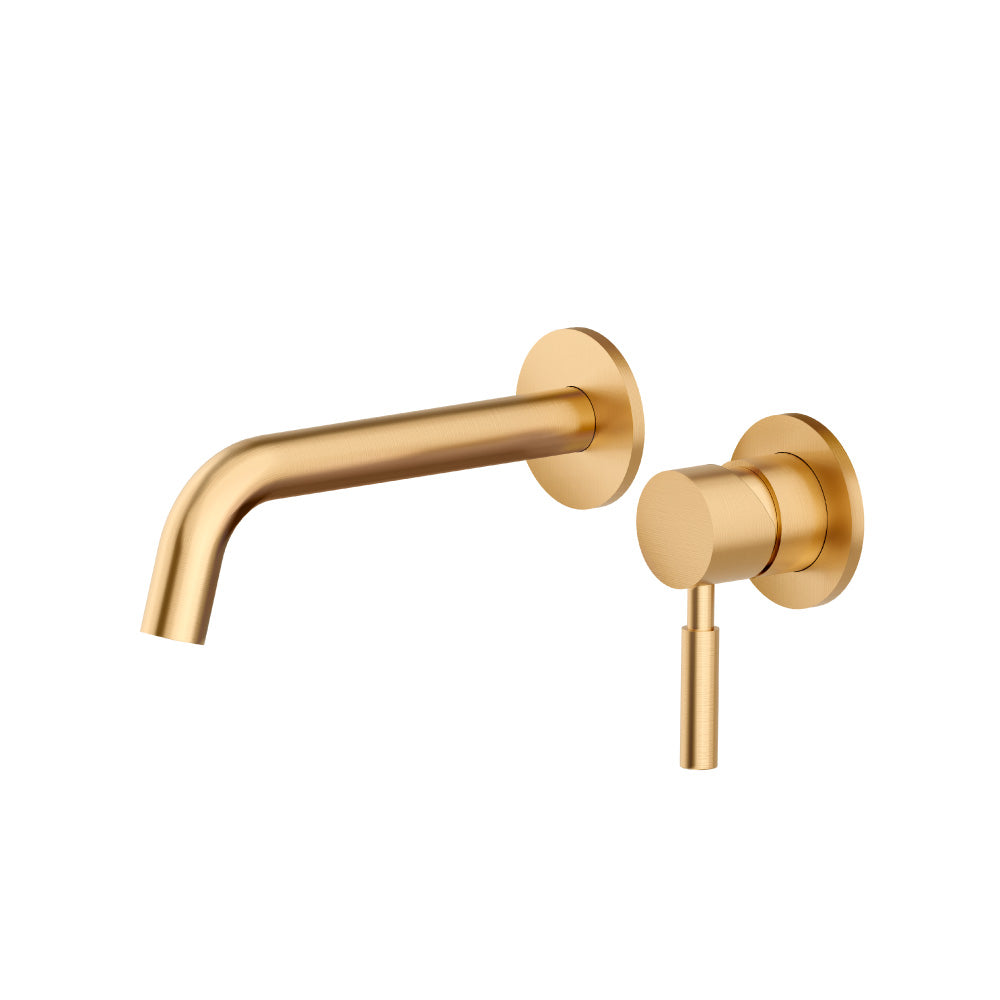 Flusso Faucets Brushed Bronze PVD Single Handle Wall Mounted Bathroom Faucet