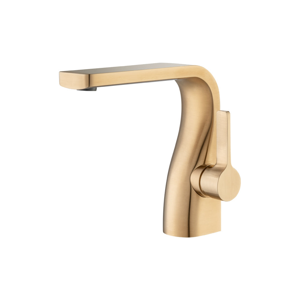 Flusso Faucets Brushed Bronze PVD Single Hole Bathroom Faucet