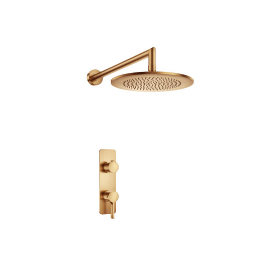 Flusso Faucets Brushed Bronze PVD Single Output Shower Set With Shower Head And Arm