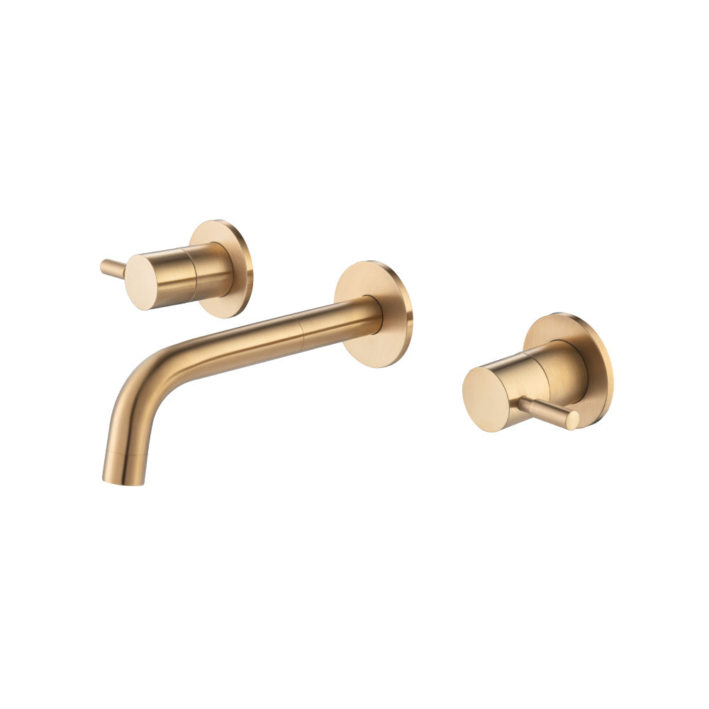 Flusso Faucets Brushed Bronze PVD Two Handle Wall Mounted Tub Filler