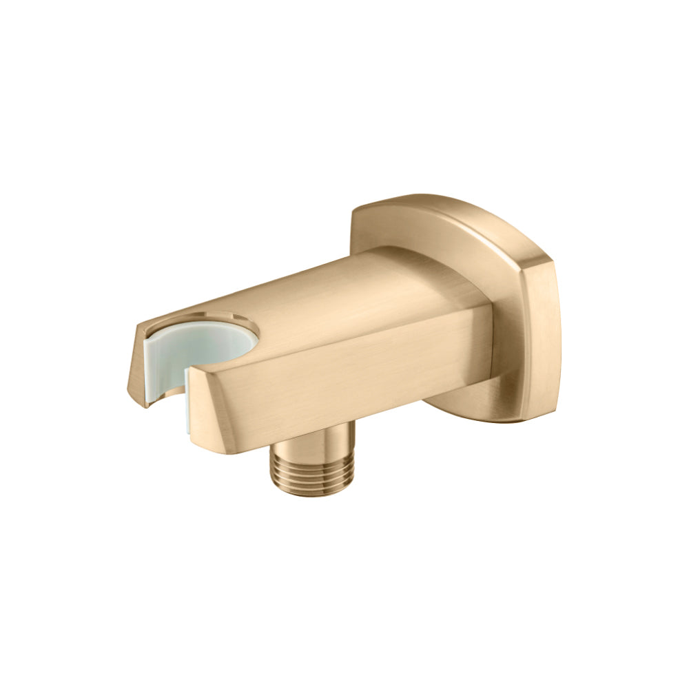 Flusso Faucets Brushed Bronze PVD Wall Elbow With Holder Combo