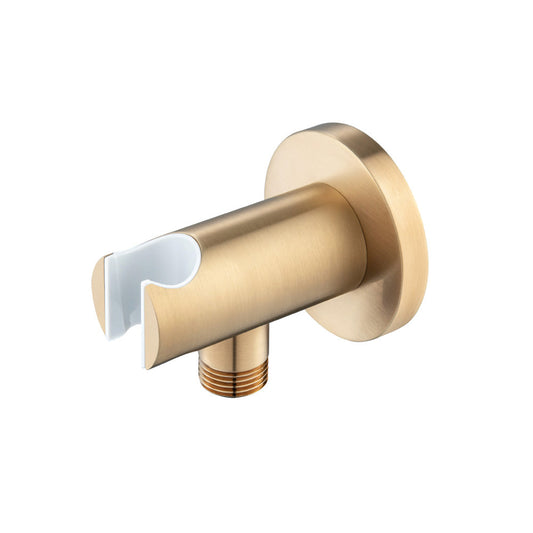 Flusso Faucets Brushed Bronze PVD Wall Elbow With Holder