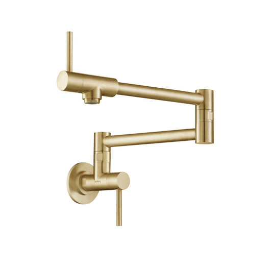Flusso Faucets Brushed Gold PVD Wall Mounted Pot Filler