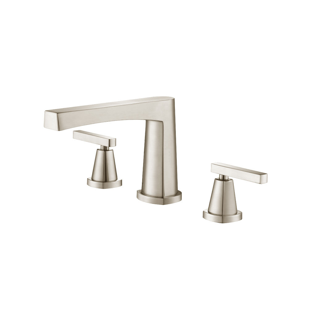 Flusso Faucets Brushed Nickel PVD 3 Hole Deck Mount Roman Tub Faucet