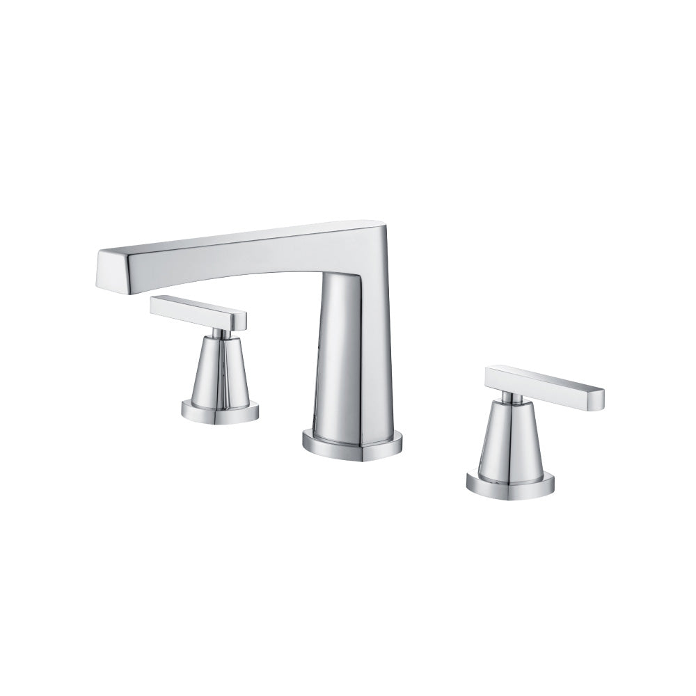 Flusso Faucets Chrome 3 Hole Deck Mount Roman Tub Faucet