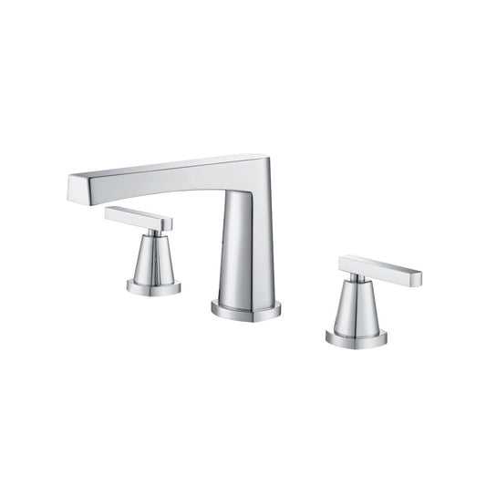 Flusso Faucets Chrome 3 Hole Deck Mount Roman Tub Faucet