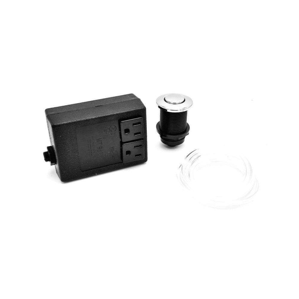 Flusso Faucets Klassiker 2" Round Matte Black Stainless Steel Air Switch Garbage Disposal