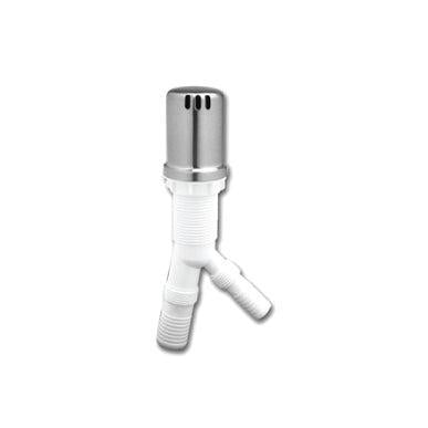 Flusso Faucets Klassiker 2" Round Polished Steel Stainless Steel Dishwasher Air Gap