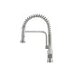 Flusso Faucets Klassiker Caso 19" Single Hole Blue Platinum Semi-Professional Stainless Steel Pull-Down Kitchen Faucet With Dual Function Sprayer