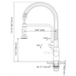 Flusso Faucets Klassiker Caso 19" Single Hole Gunmetal Gray Semi-Professional Stainless Steel Pull-Down Kitchen Faucet With Dual Function Sprayer