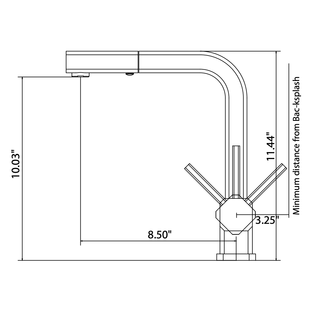 Flusso Faucets Klassiker Cito 11" Single Hole Blue Platinum Stainless Steel Pull-Out Kitchen Faucet With Dual Function Sprayer