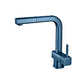 Flusso Faucets Klassiker Cito 11" Single Hole Blue Platinum Stainless Steel Pull-Out Kitchen Faucet With Dual Function Sprayer
