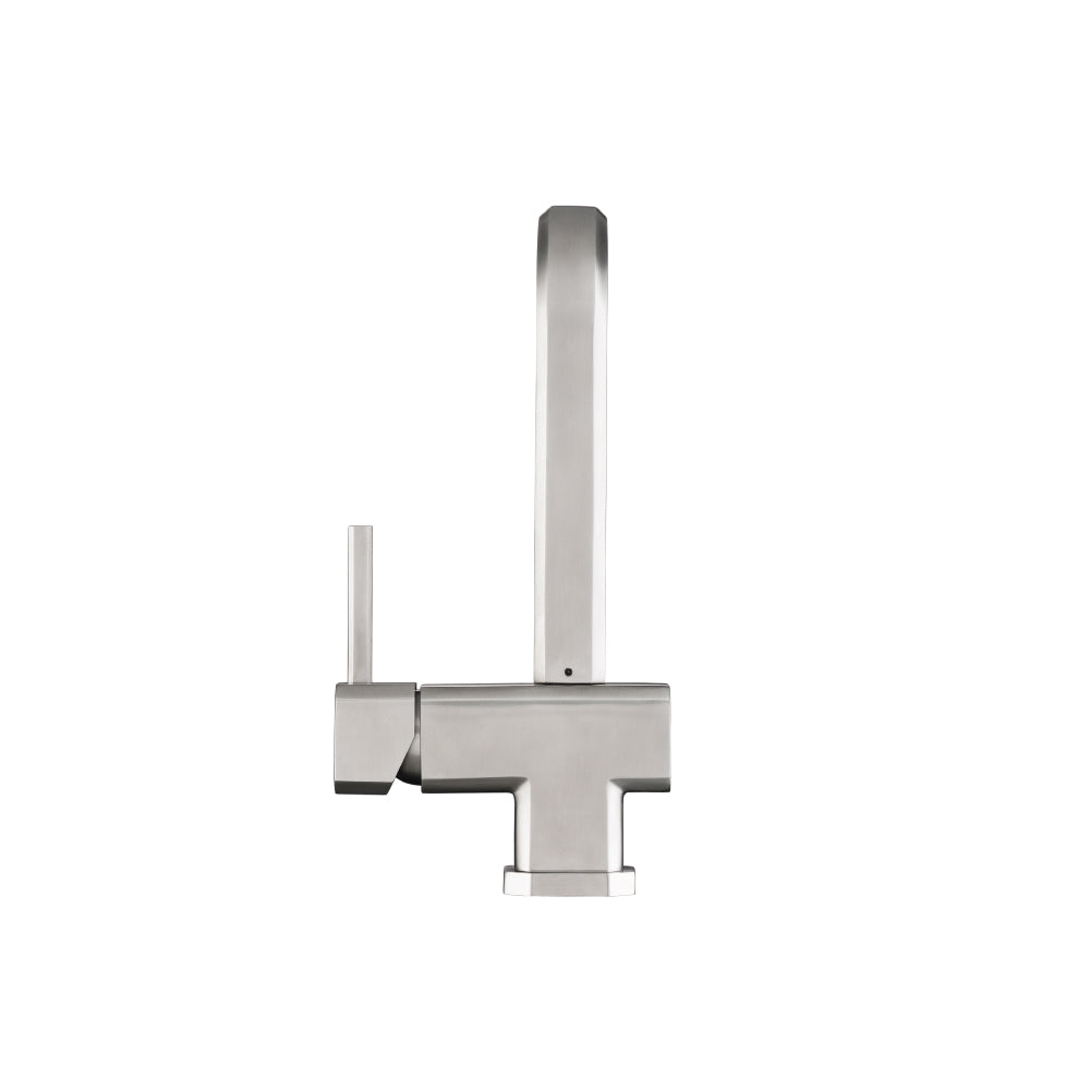 Flusso Faucets Klassiker Cito 11" Single Hole Light Tan Stainless Steel Pull-Out Kitchen Faucet With Dual Function Sprayer
