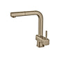 Flusso Faucets Klassiker Cito 11" Single Hole Light Tan Stainless Steel Pull-Out Kitchen Faucet With Dual Function Sprayer