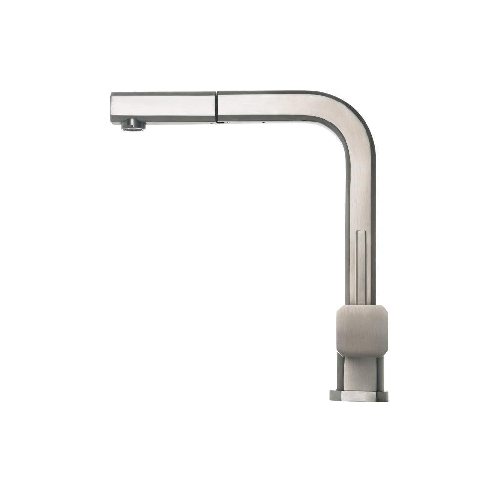 Flusso Faucets Klassiker Cito 11" Single Hole Matte Black Stainless Steel Pull-Out Kitchen Faucet With Dual Function Sprayer