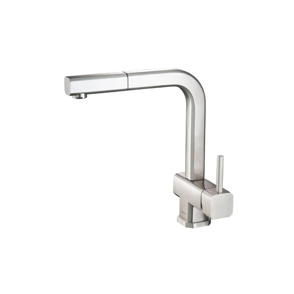 Flusso Faucets Klassiker Cito 11" Single Hole Matte Black Stainless Steel Pull-Out Kitchen Faucet With Dual Function Sprayer