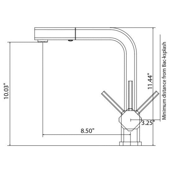 Flusso Faucets Klassiker Cito 11" Single Hole Polished Steel Stainless Steel Pull-Out Kitchen Faucet With Dual Function Sprayer