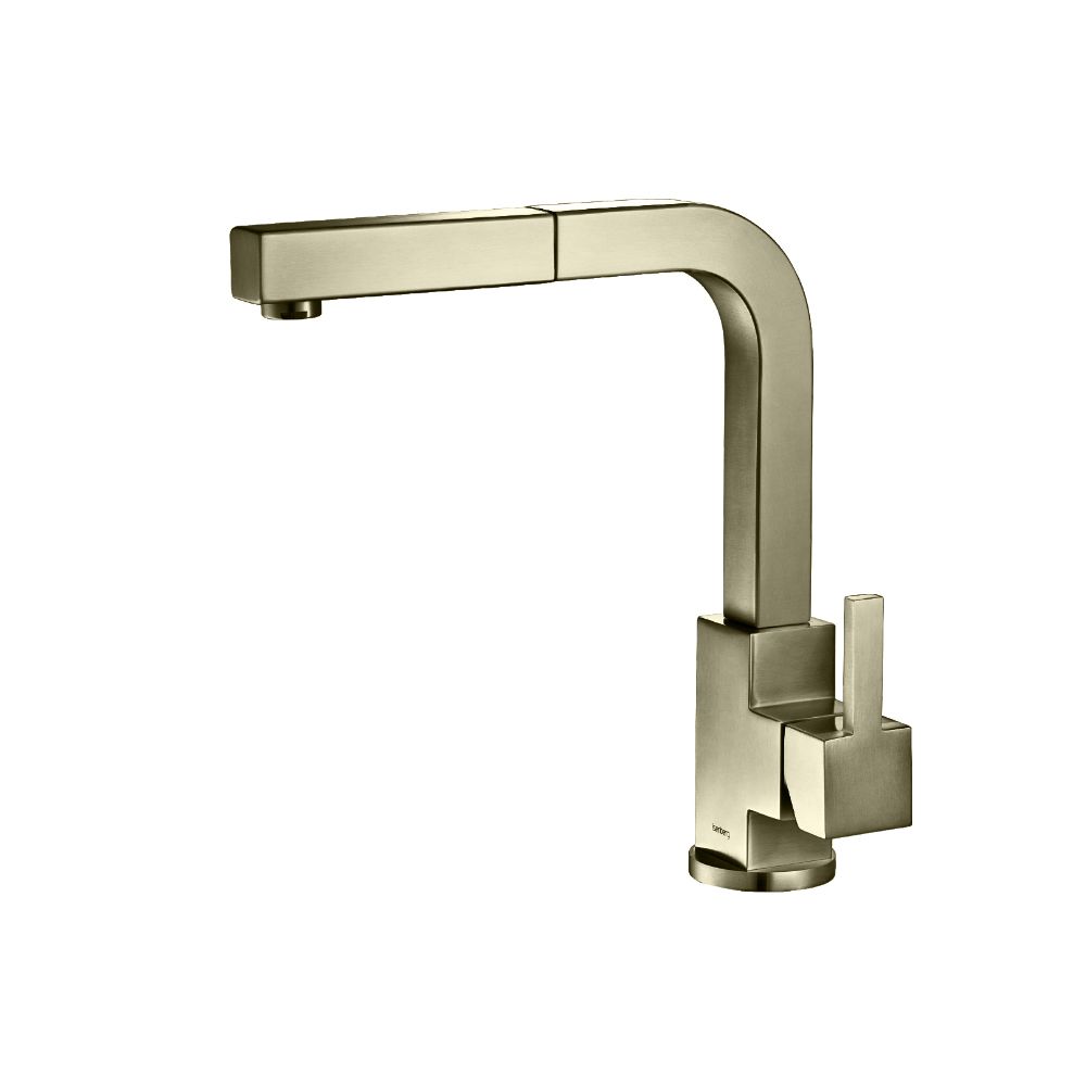 Flusso Faucets Klassiker Deus 12" Single Hole Light Verde Stainless Steel Pull-Out Kitchen Faucet With Dual Function Sprayer