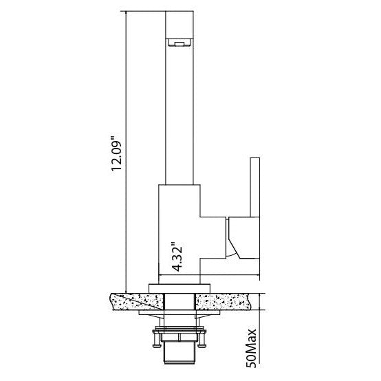 Flusso Faucets Klassiker Deus 12" Single Hole Stainless Steel Pull-Out Kitchen Faucet With Dual Function Sprayer