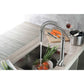 Flusso Faucets Klassiker Dixie 20" Single Hole Army Green Semi-Professional Stainless Steel Pull-Down Kitchen Faucet With Dual Function Sprayer
