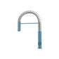 Flusso Faucets Klassiker Dixie 20" Single Hole Blue Platinum Semi-Professional Stainless Steel Pull-Down Kitchen Faucet With Dual Function Sprayer